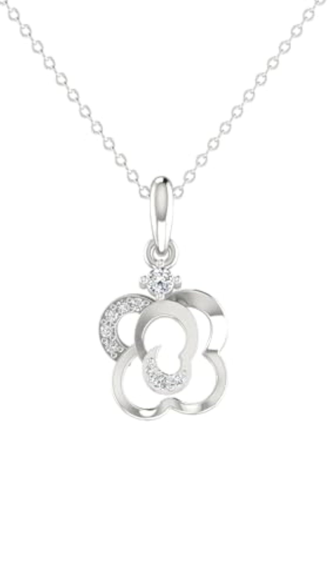 Women's White Gold 14KT Pendant, Elegant Gift
